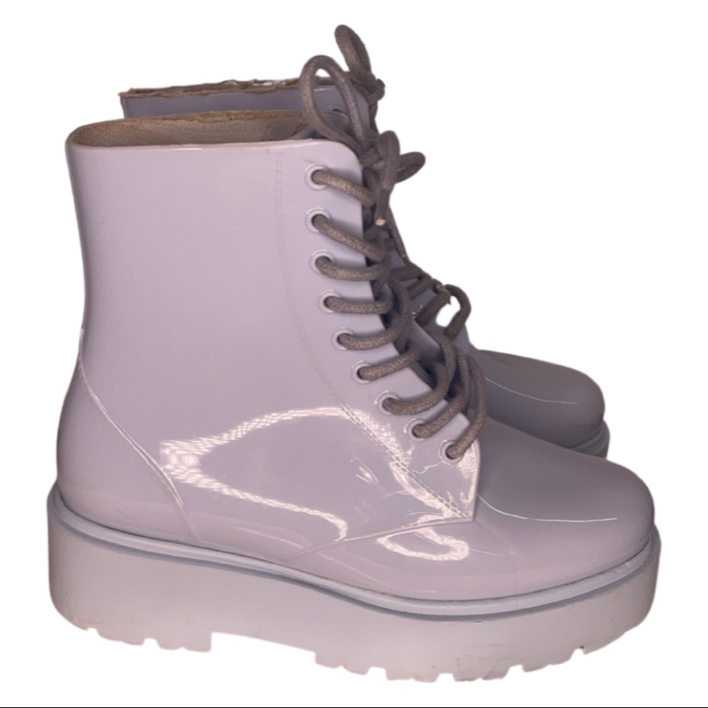 asos pale blue generate wellie lace up boots